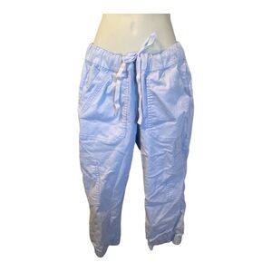 Blue Drawstring Cropped Pants
